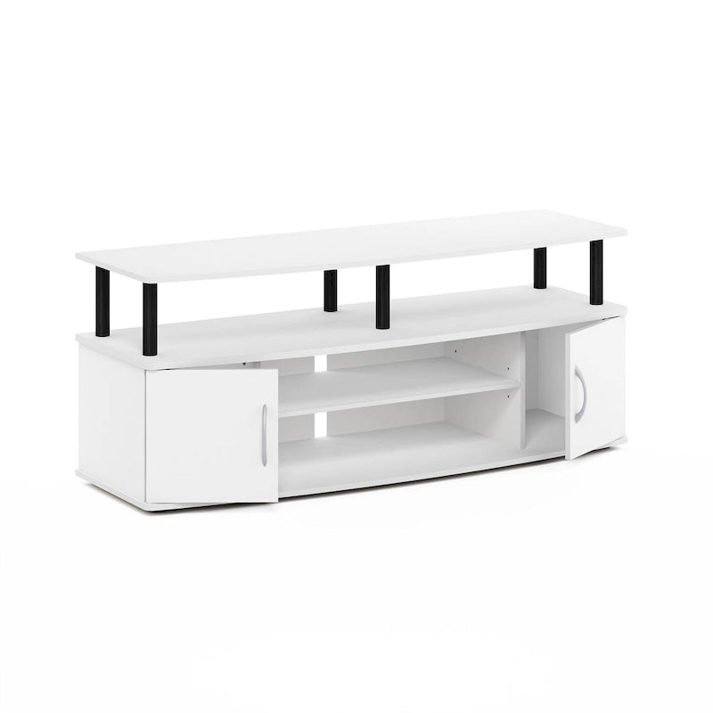 Meuble TV en bois composite gris/noyer/blanc/pin pour téléviseurs jusqu'à 55 pouces