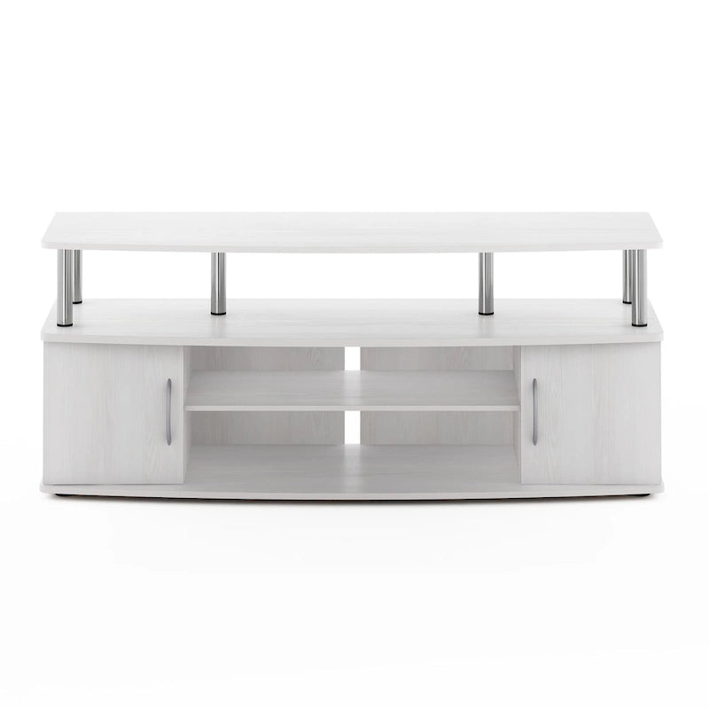 Meuble TV en bois composite gris/noyer/blanc/pin pour téléviseurs jusqu'à 55 pouces