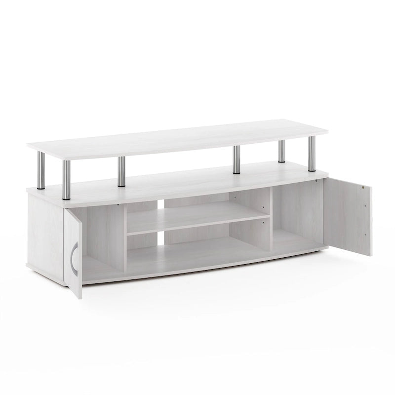 Meuble TV en bois composite gris/noyer/blanc/pin pour téléviseurs jusqu'à 55 pouces