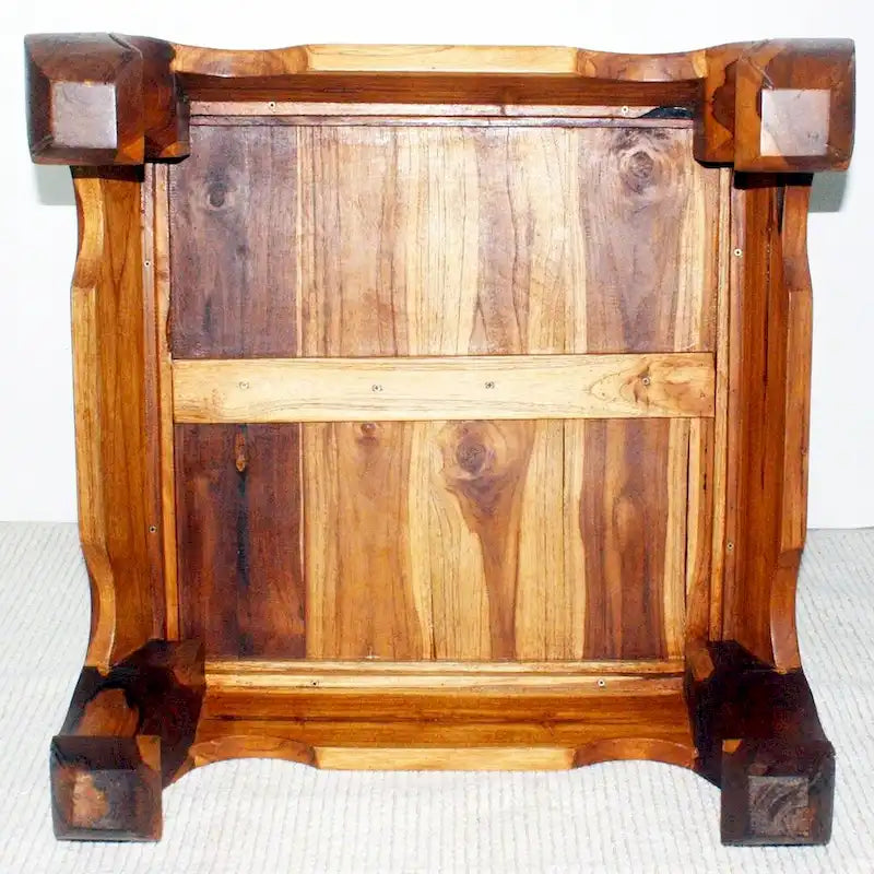Tīkkoka Taizemes opija galds, 29 x 29 x 16 collas augsts, ozolkoka eļļas apdare - 29 x 29 x 16