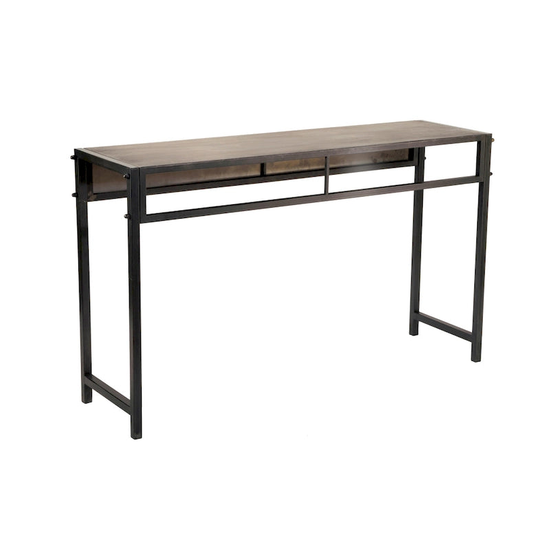 Console – Bronze, métal patiné industriel, utilisateur unique