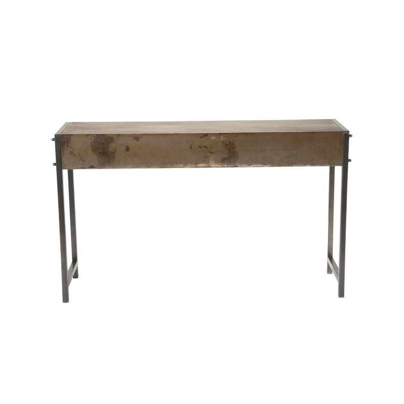 Console – Bronze, métal patiné industriel, utilisateur unique