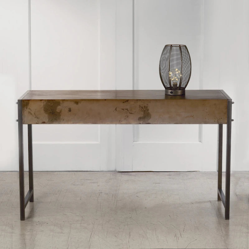Console – Bronze, métal patiné industriel, utilisateur unique