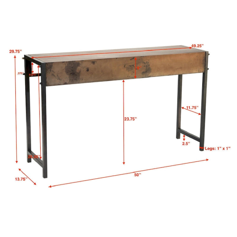 Console – Bronze, métal patiné industriel, utilisateur unique