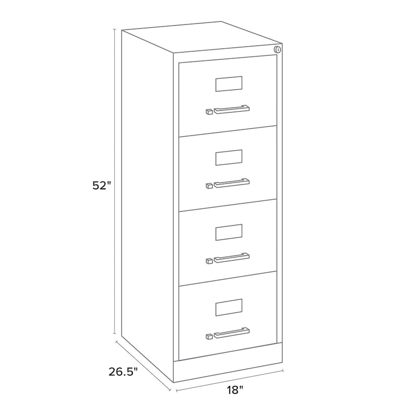 Classeur vertical en acier à 4 tiroirs format légal – Beige/Noir/Gris pour 1