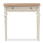 Console avec tiroir – Chêne blanc / naturel, Bois de style provincial français, Utilisateur unique