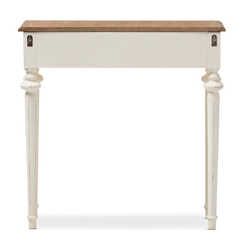 Console avec tiroir – Chêne blanc / naturel, Bois de style provincial français, Utilisateur unique