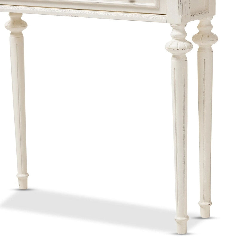 Console avec tiroir – Chêne blanc / naturel, Bois de style provincial français, Utilisateur unique