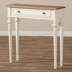 Console avec tiroir – Chêne blanc / naturel, Bois de style provincial français, Utilisateur unique
