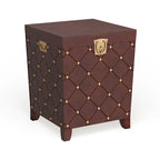 Table d'appoint coffre – Espresso, bois et placage cloutés, utilisateur unique