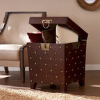 SEI Furniture Liatris Nailhead Espresso End Table Trunk
