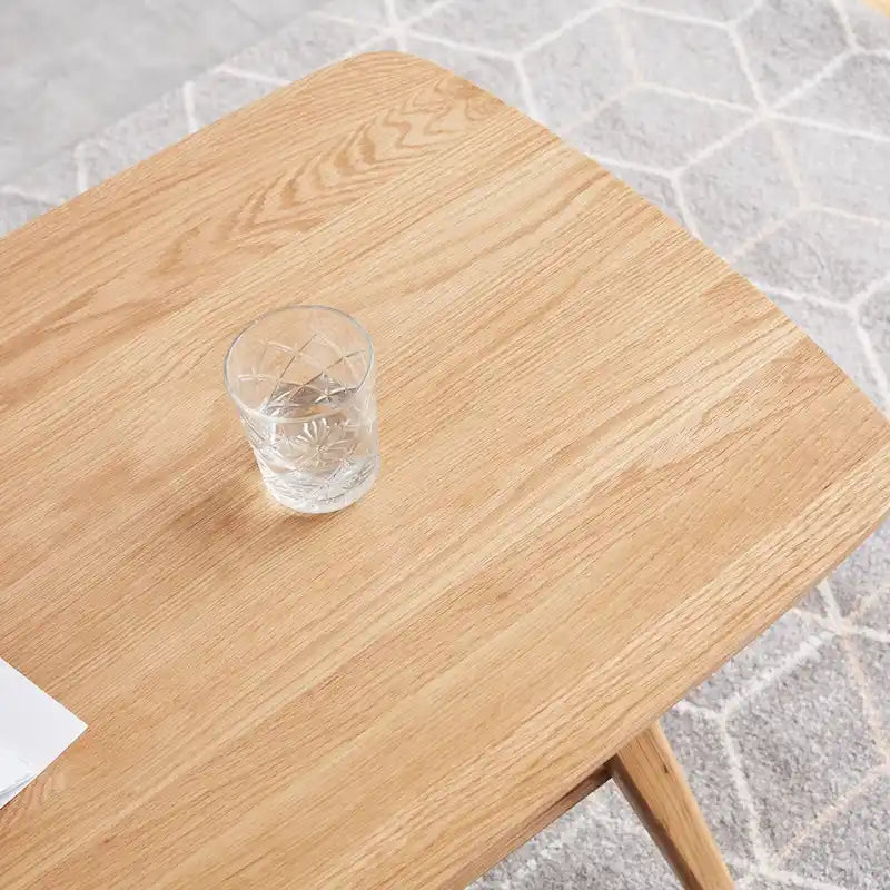 Table Basse avec Étagère de Rangement – Chêne, Bois Massif de Style Japonais, 1–2 Utilisateurs