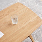 Table Basse avec Étagère de Rangement – Chêne, Bois Massif de Style Japonais, 1–2 Utilisateurs