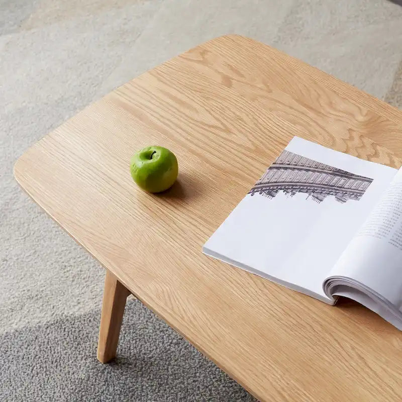Table Basse avec Étagère de Rangement – Chêne, Bois Massif de Style Japonais, 1–2 Utilisateurs
