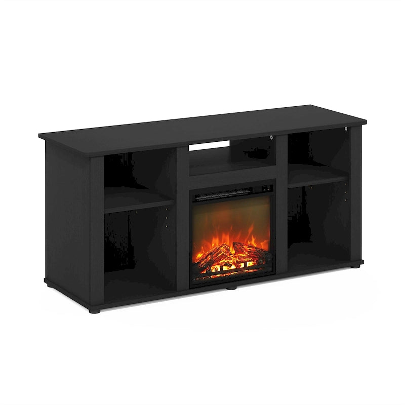 Meuble TV cheminée électrique pour téléviseurs jusqu'à 55 po chêne français gris/blanc/americano