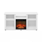 Meuble TV cheminée électrique pour téléviseurs jusqu'à 55 po chêne français gris/blanc/americano
