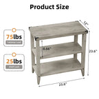 Table d'appoint à 3 niveaux – Gris, bois rustique de ferme, utilisateur unique
