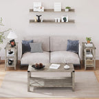 Table d'appoint à 3 niveaux – Gris, bois rustique de ferme, utilisateur unique