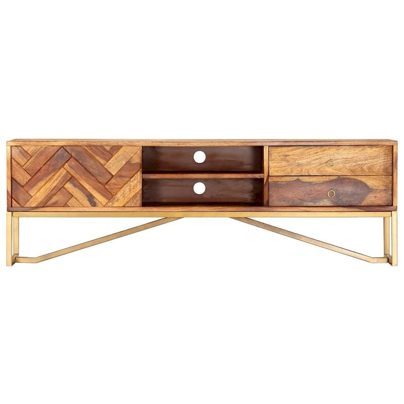 Meuble TV 55.1x11.8x17.7 en bois massif de sheesham
