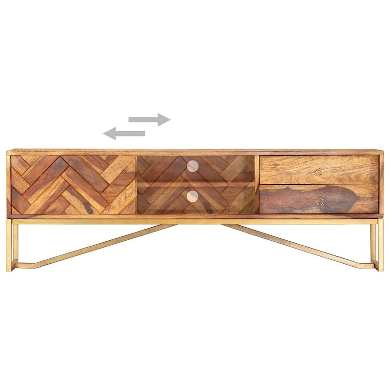 Meuble TV 55.1x11.8x17.7 en bois massif de sheesham