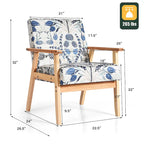Fauteuil d'appoint en lin blanc/jaune avec structure en bois d'hévéa (lot de 2)