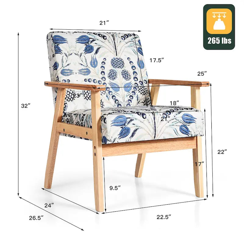 Fauteuil d'appoint en lin blanc/jaune avec structure en bois d'hévéa (lot de 2)