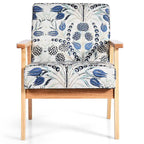 Fauteuil d'appoint en lin blanc/jaune avec structure en bois d'hévéa (lot de 2)