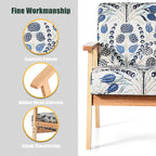 Fauteuil d'appoint en lin blanc/jaune avec structure en bois d'hévéa (lot de 2)