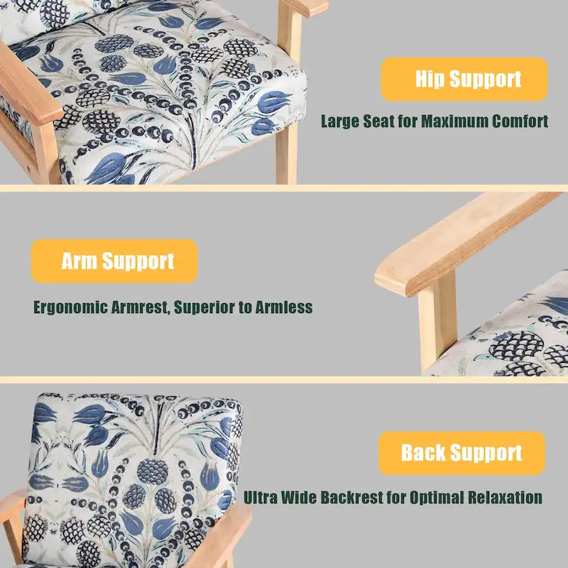 Fauteuil d'appoint en lin blanc/jaune avec structure en bois d'hévéa (lot de 2)