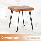 Table d'appoint – Bois de teck recyclé marron et pieds en métal, ronde / carrée / rectangulaire, usage individuel