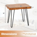 Table d'appoint – Bois de teck recyclé marron et pieds en métal, ronde / carrée / rectangulaire, usage individuel