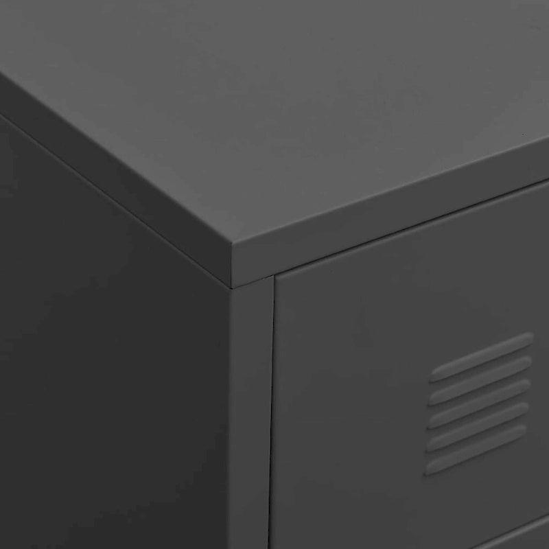 Meuble TV industriel en métal noir et blanc avec rangement