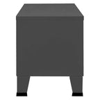 Meuble TV industriel en métal noir et blanc avec rangement