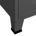 Meuble TV industriel en métal noir et blanc avec rangement