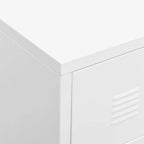 Meuble TV industriel en métal noir et blanc avec rangement