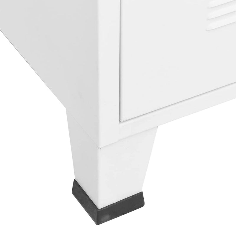 Meuble TV industriel en métal noir et blanc avec rangement