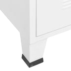 Meuble TV industriel en métal noir et blanc avec rangement