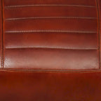 Fauteuil industriel en cuir véritable marron avec cadre en acier pour 1 personne
