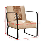 Fauteuil industriel en cuir véritable marron avec cadre en acier pour 1 personne