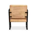Fauteuil industriel en cuir véritable marron avec cadre en acier pour 1 personne