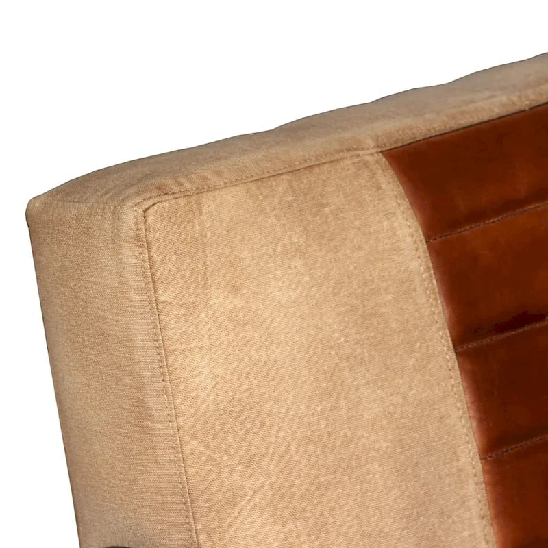 Fauteuil industriel en cuir véritable marron avec cadre en acier pour 1 personne