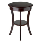 Table d'appoint ronde – Cappuccino, bois courbé avec tiroir et étagère, pour une personne