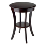 Table d'appoint ronde – Cappuccino, bois courbé avec tiroir et étagère, pour une personne