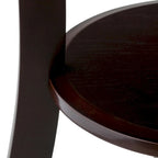 Table d'appoint ronde – Cappuccino, bois courbé avec tiroir et étagère, pour une personne