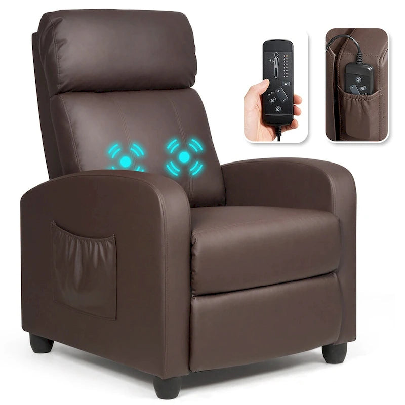 Fauteuil inclinable à dossier haut et dossier rabattable en velours noir de style Mid-Century pour 1 personne