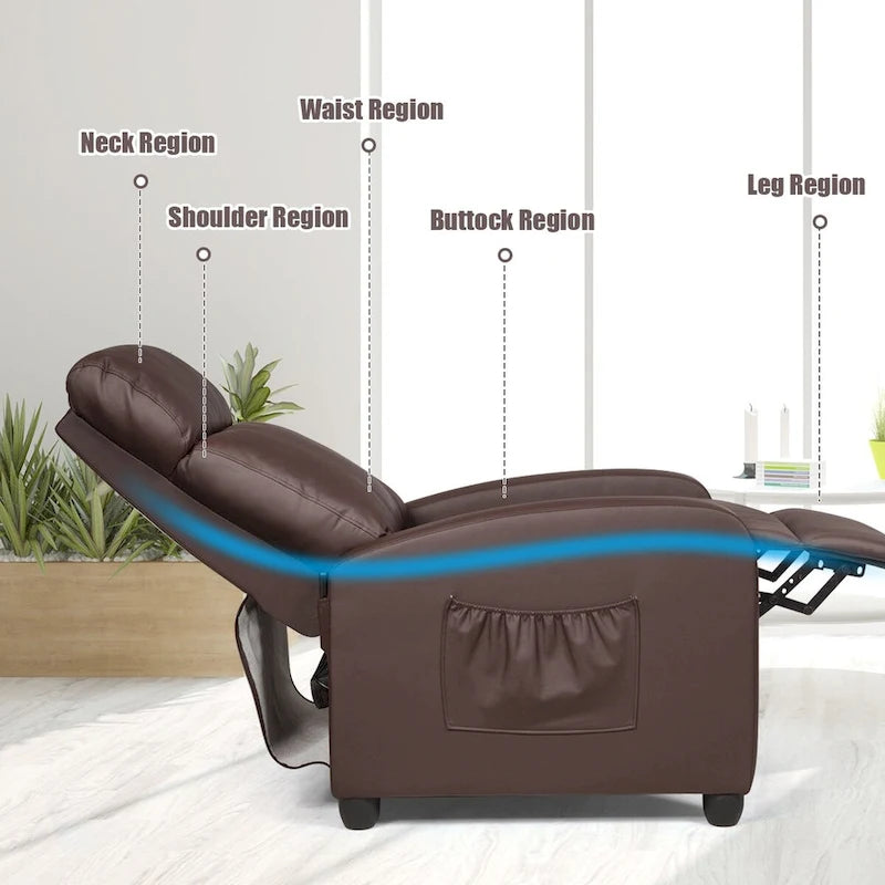 Fauteuil inclinable à dossier haut et dossier rabattable en velours noir de style Mid-Century pour 1 personne
