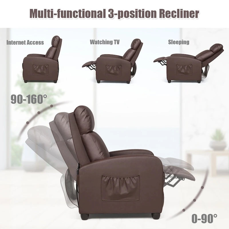 Fauteuil inclinable à dossier haut et dossier rabattable en velours noir de style Mid-Century pour 1 personne