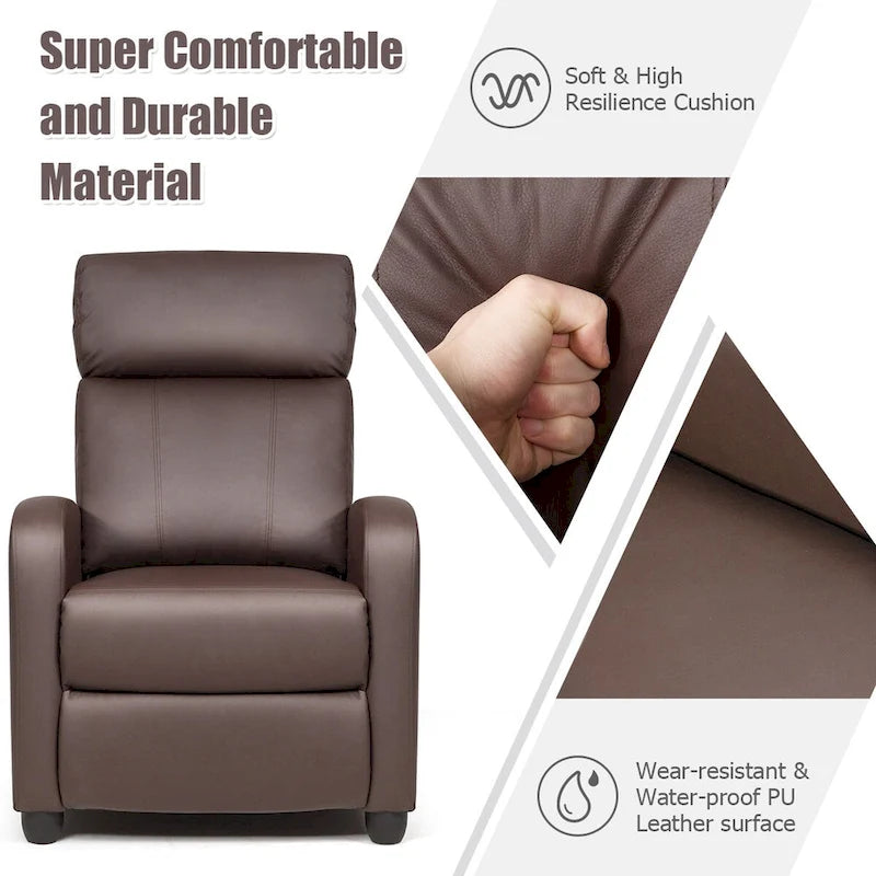 Fauteuil inclinable à dossier haut et dossier rabattable en velours noir de style Mid-Century pour 1 personne