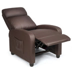 Fauteuil inclinable à dossier haut et dossier rabattable en velours noir de style Mid-Century pour 1 personne