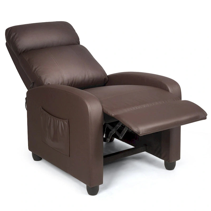Fauteuil inclinable à dossier haut et dossier rabattable en velours noir de style Mid-Century pour 1 personne